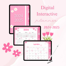 Digital Interactive Planner 2024-2025 Fully Hyperlinked with Index and Sidebar
