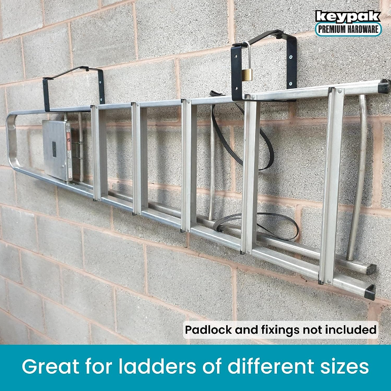 Ladder Rack Brackets, 2 Pack, Lockable Wall Ceiling Secure Storage Tool