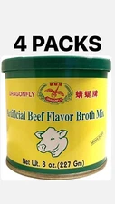 4 Packs - 8oz Dragonfly Artificial Beef Broth Mix