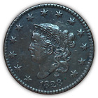 1828 Small Date Coronet Head Large Cent Almost Uncirculated Au Coin Details