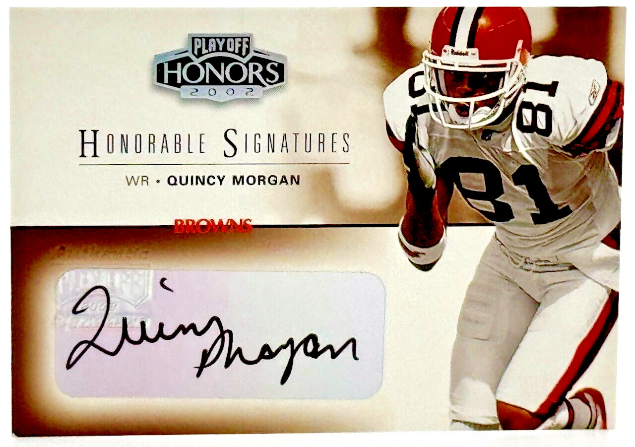 2002 Playoff Honors #HS-42 Honorable Signatures Auto - Quincy Morgan - Browns