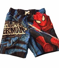 Spiderman Trunk Shorts Boys Size 2T Blue Elas...