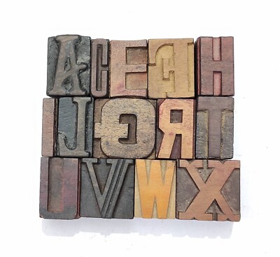 Single Vintage Letterpress Different Letter Style Select Any of your Choice