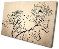 Floral Painting Flowers SINGLE CANVAS WALL ART Picture Print VA