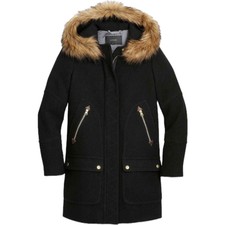 J. Crew Chateau Parka In Italian Stadium-cloth Wool Hooded Winter Coat Size 22