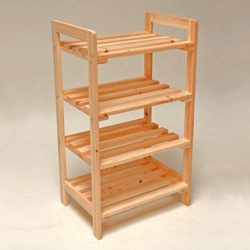 Holzregal Kellerregal Lagerregal Universalregal Regal mit 4 Böden 45x33x79cm - Bild 2 von 5