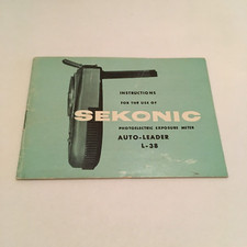 VINTAGE INSTRUCTIONS MANUAL FOR SEKONIC AUTO LEADER 35 EXPOSURE LIGHT METER