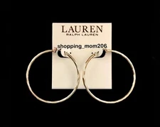 Lauren Ralph Lauren Gold Tone Twisted Texture 2” Hoop Earrings