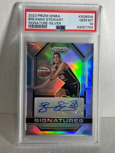 2023 Panini Prizm WNBA Breanna Stewart Silver Prizm Auto #SG-BSW Liberty PSA 10