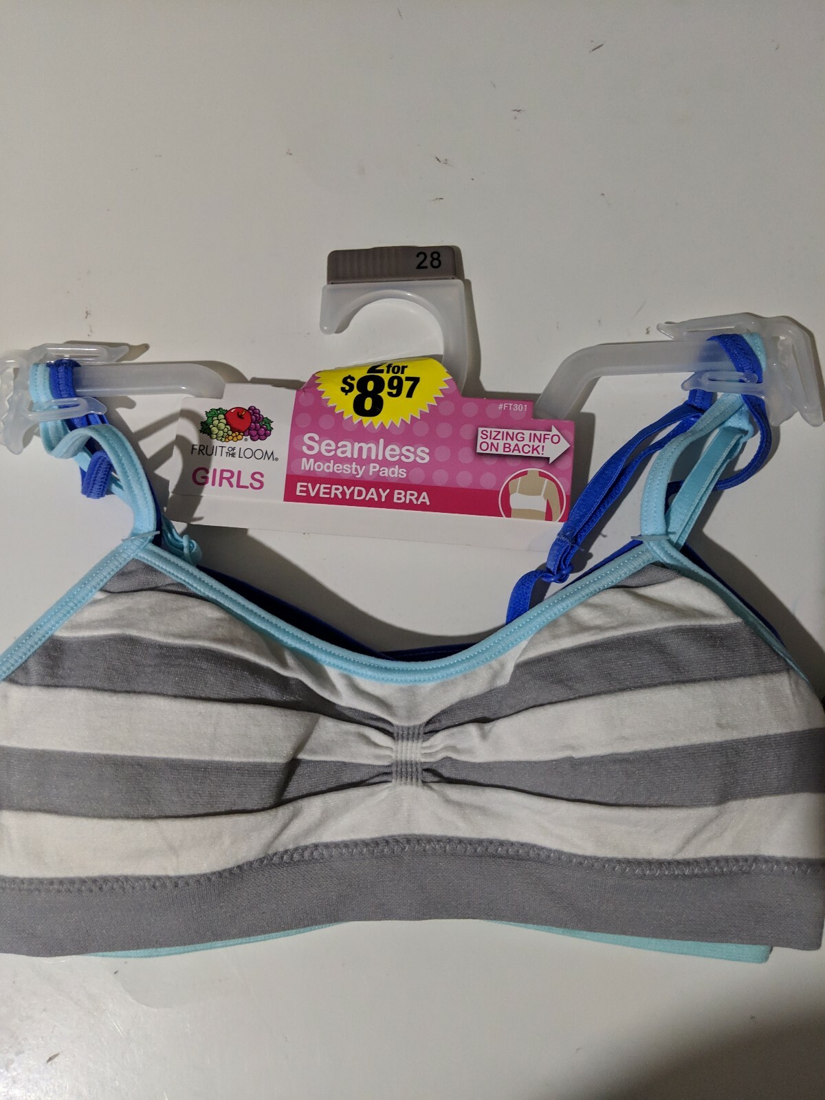 Set of 2 Fruit of the Loom Girls everyday Training Bra size 28 (4-5 ) NEW