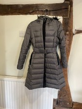 Benetton Grey Ladies Longline Winter Featherdown Puffer Coat Size 10.