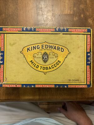 king edward mild tobacco box King Edward The Seventh Mild Tobaccos Imperial Cigar Box Vintage 7 cents