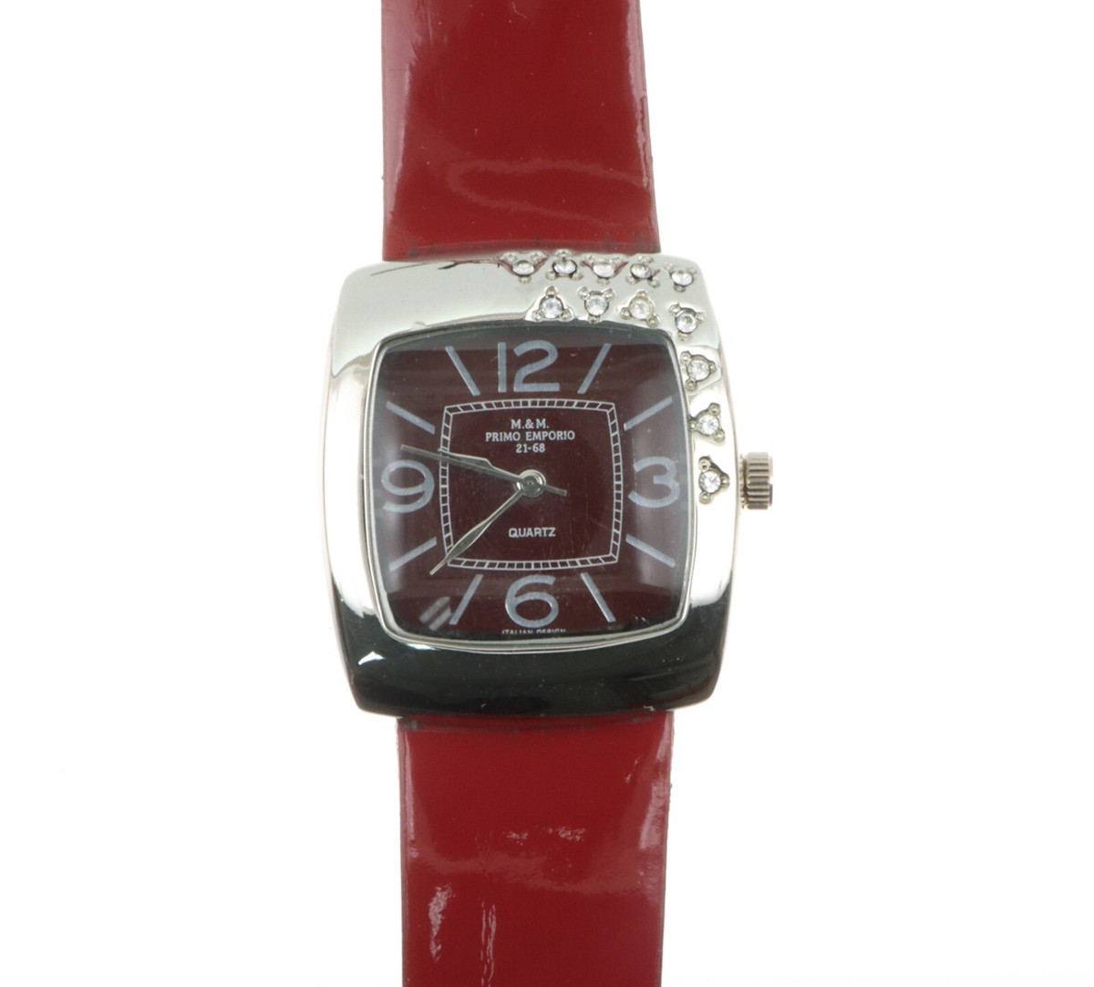 Orologio da donna modello lussuoso con zirconi bordeaux