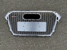 RS4 Stil Grill Kühlergrill Frontgrill Glänzend Silber Für Audi A4 B8.5 2013-2016