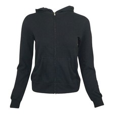 Women's Black Fitted Basic Blank Full Zip Hoodie