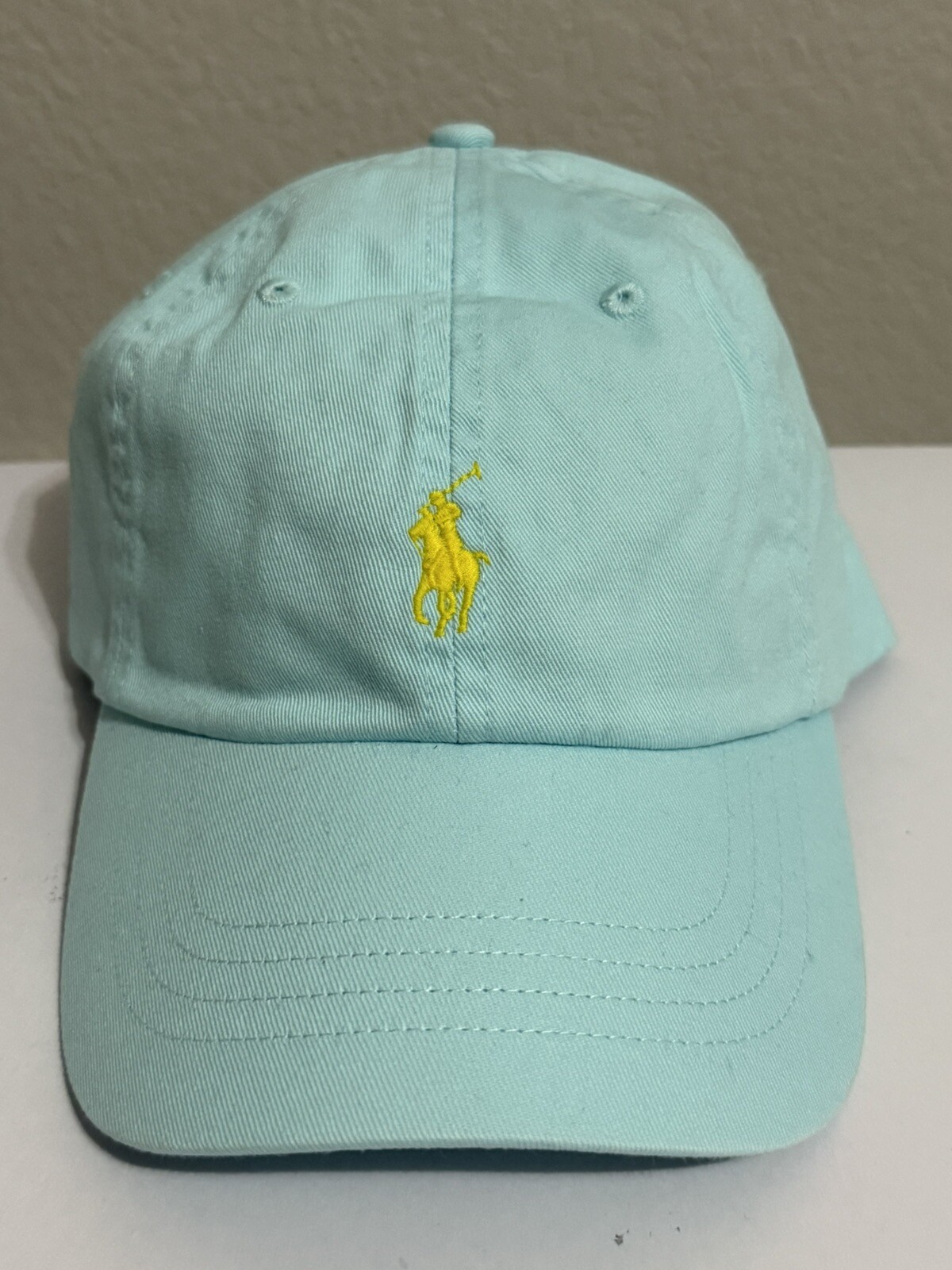 Nuova Polo Ralph Lauren Uomo Cotone Chino Ball Cap in Morbido Acqua Giallo Pony.