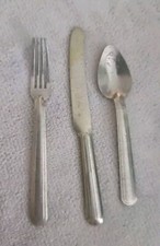 Miniature Dollhouse Metal Aluminum Spoon Fork Knife Set Cutlery For Dolls