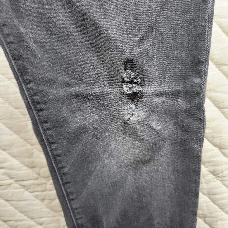 Pantalones de mezclilla True Religion "Finn" ajustados con cremallera tobillos desgastados rasgados 31x27 Foto 4 de 4