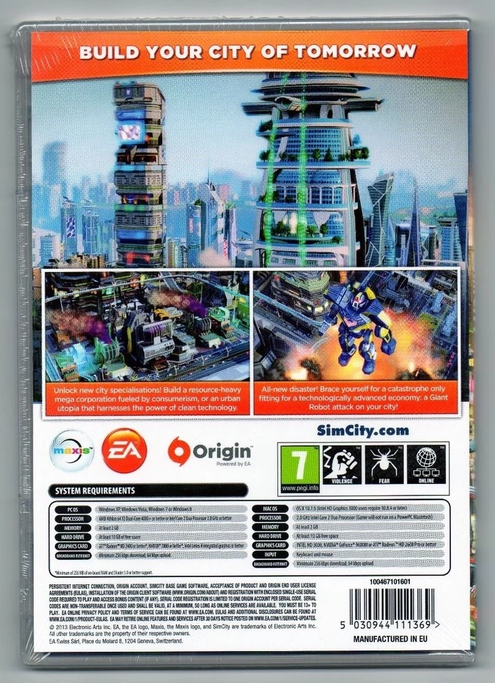  SIMCITY, Cities of Tomorrow Expansion Pack, PC/MAC, Download Version New Sealed - Image 2 of 4