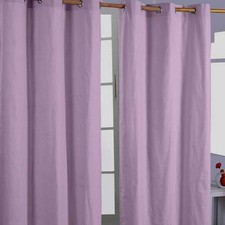 Plain Dyed Heavy Cotton Curtain Eyelet Ready Made Ring Top White, Blue, Grey