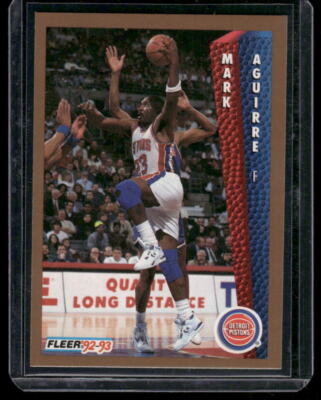1992-93 Fleer Detroit Pistons Team Night Sheet SGA #NNO Mark Aguirre