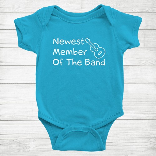 New Baby Gift Guitar Cute Infant Bodysuit One Piece Romper Newest Band Member - Picture 13 of 14