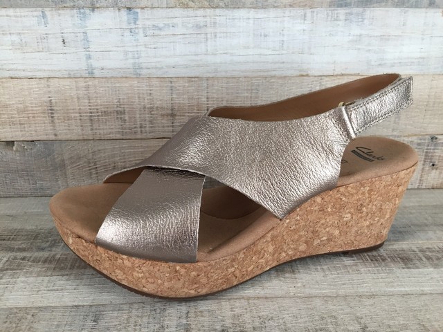 Clarks Collection Soft Cushion Wedge Cork Heels Sandals Women's sz 10 | eBay