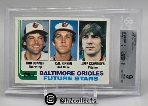 Cal Ripken Jr. 1982 Topps #21 Rookie RC Orioles BGS Beckett 9 MINT