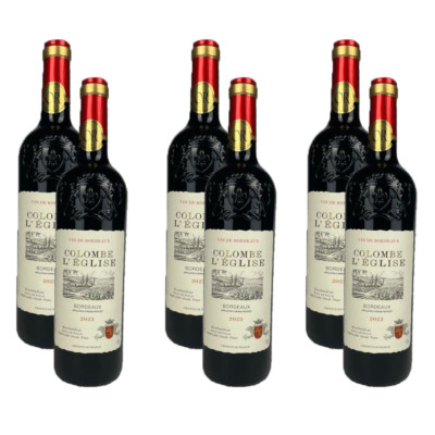 Colombe l'Eglise Bordeaux, trocken, sortenreines Weinpaket (6x0,75l)