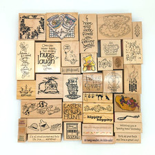 37 Rubber Stamps Variety Of Themes Brands Sizes Mixed Collection