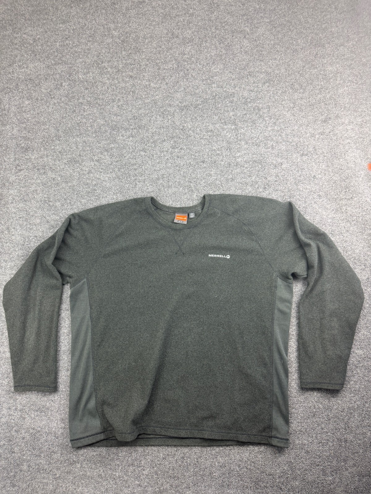 Merrell Sweater Men's XXL Gray Fleece Pullover Crew Neck Logo