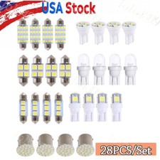 28 Pcs Led Car Bulb Kit Auto Interior Lights For Vehicle Indoor Map Dome Trunk