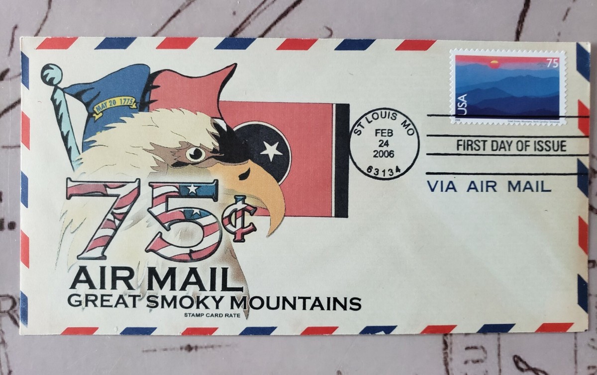 Scott # C140, 75 Cent Airmail, FDC Add-On Cachet Great Smokey