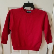Lands End RED youth boys kids L sweatshirt crew neck pullover unisex