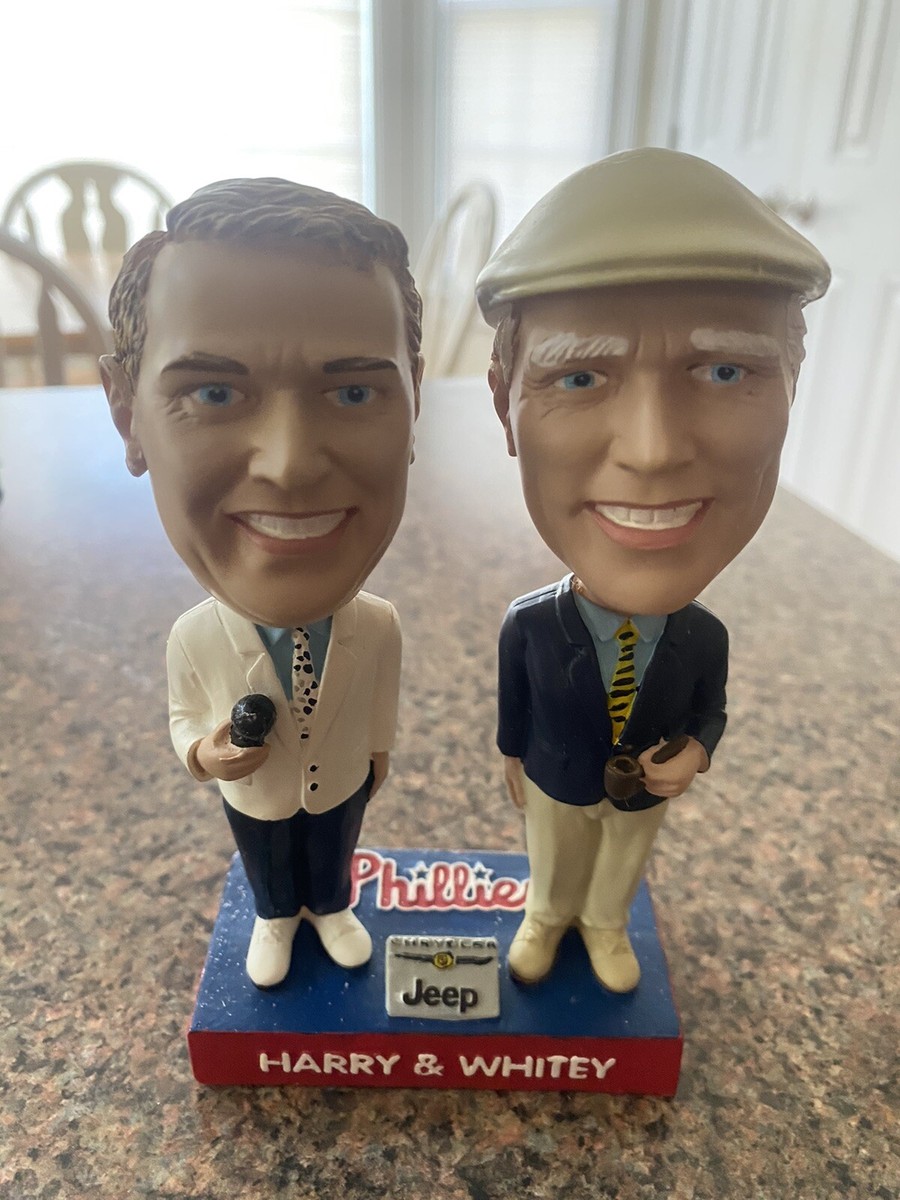 Richie “Whitey” Ashburn Harry Kalas Dual Bobbleheads HOF Vintage