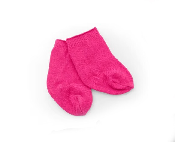 Pink knit knee-high socks for 18