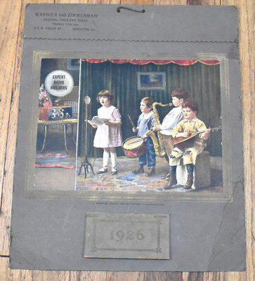 Vintage 1926 Warnier Zimmerman Federal Tires Wheaton IL Advertising Calendar