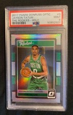 2017-18 Donruss Optic Jayson Tatum # 3 Silver Holo,The Rookies RC PSA 9, HOT !!!