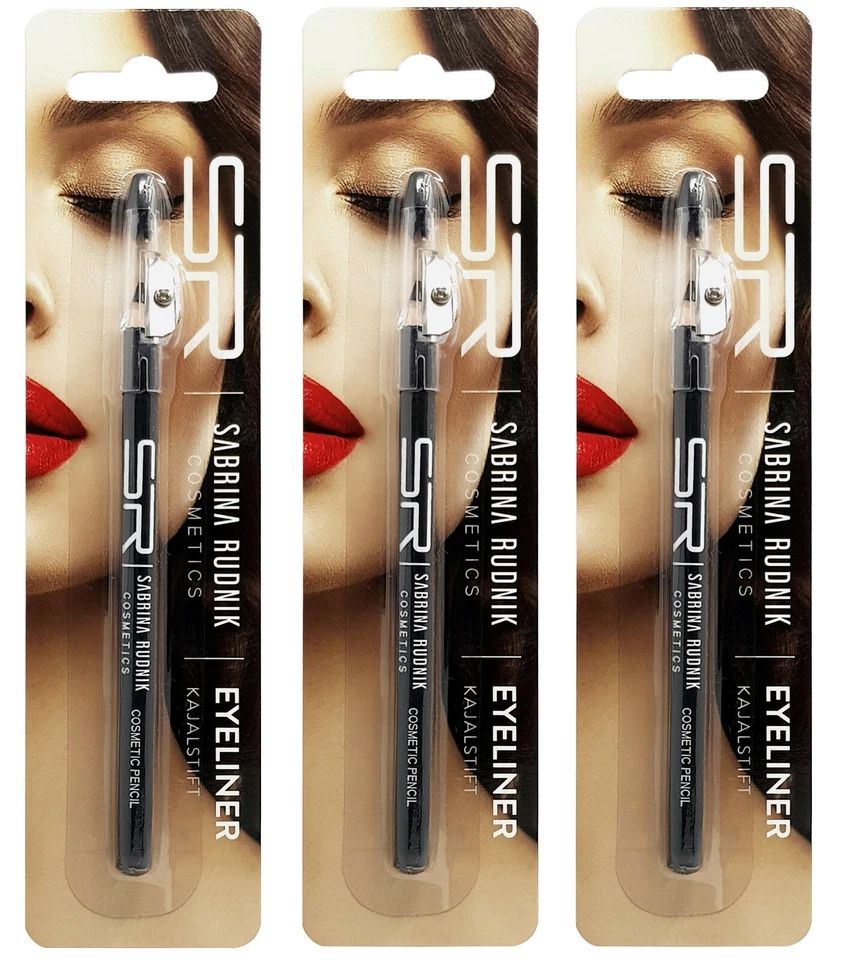 3 Stück Kajalstift schwarz Augen Konturenstift Kosmetik Kajal Make Up Lidstrich - Bild 3 von 4