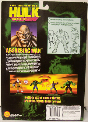 INCREDIBLE HULK Transformations series,ABSORBING MAN. Toy Biz 1997