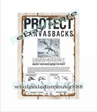 1986 CANVASBACKS DUCK HUNTING metal tin sign cool reproductions