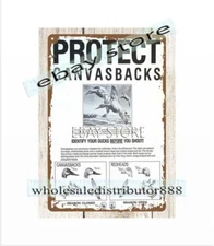 1986 CANVASBACKS DUCK HUNTING metal tin sign cool reproductions