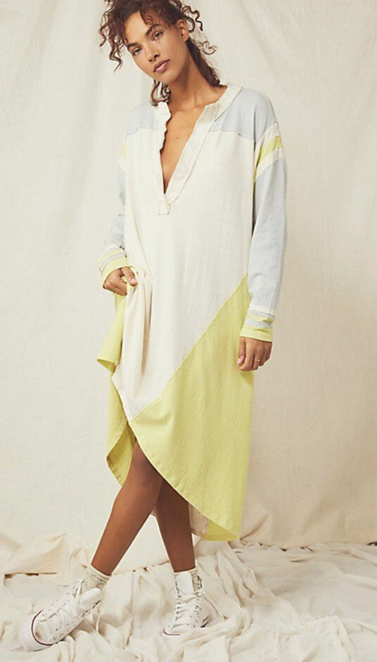 Free People Tuscan Tee Maxi Tunic Relaxed T Shirt Dress S | eBay 