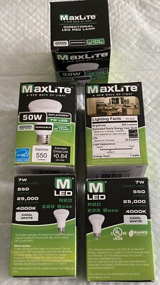 LED R20 Bulb Energy Saving Cool White 7w LED Replaces 50w Bulb Dimmable Lot Of 5