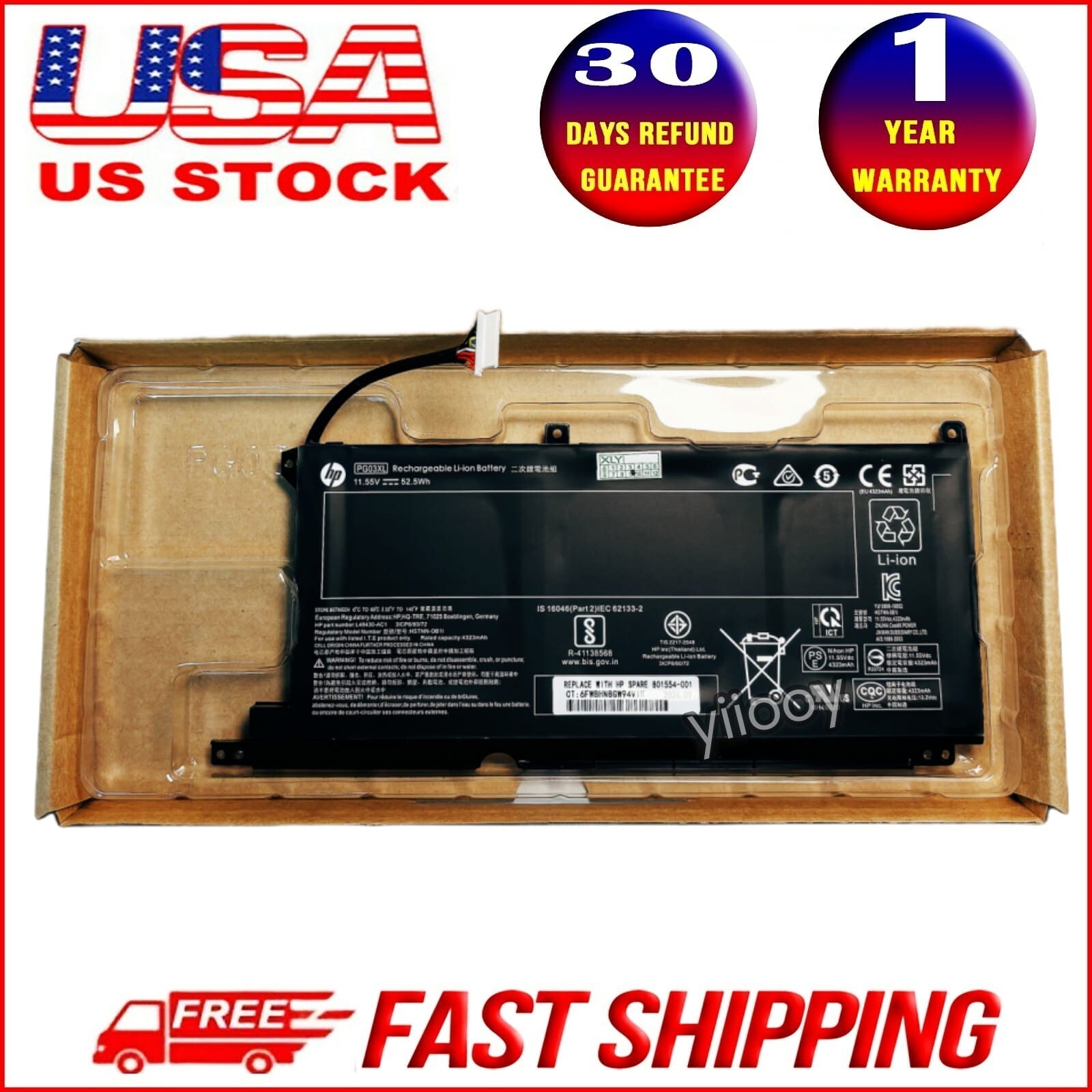 OEM PG03XL L48495-005 Battery for HP PAVILION 15-DK 16-A 15-dk0020TX TPN-C141