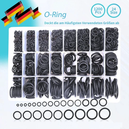 1200pcs O Ring Sortiment Dichtringe Oringe NBR Gummi Oring Dichtung Set O-Ringe - Bild 1 von 16