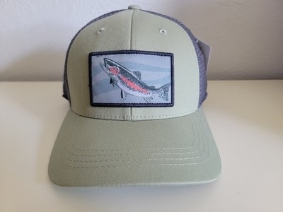Rep Your Water Rising Rainbow Low Profile Trucker Hat Green/Gray Fishing OS NWT