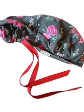 Scrub Cap, Roses, Ponytail scrub cap