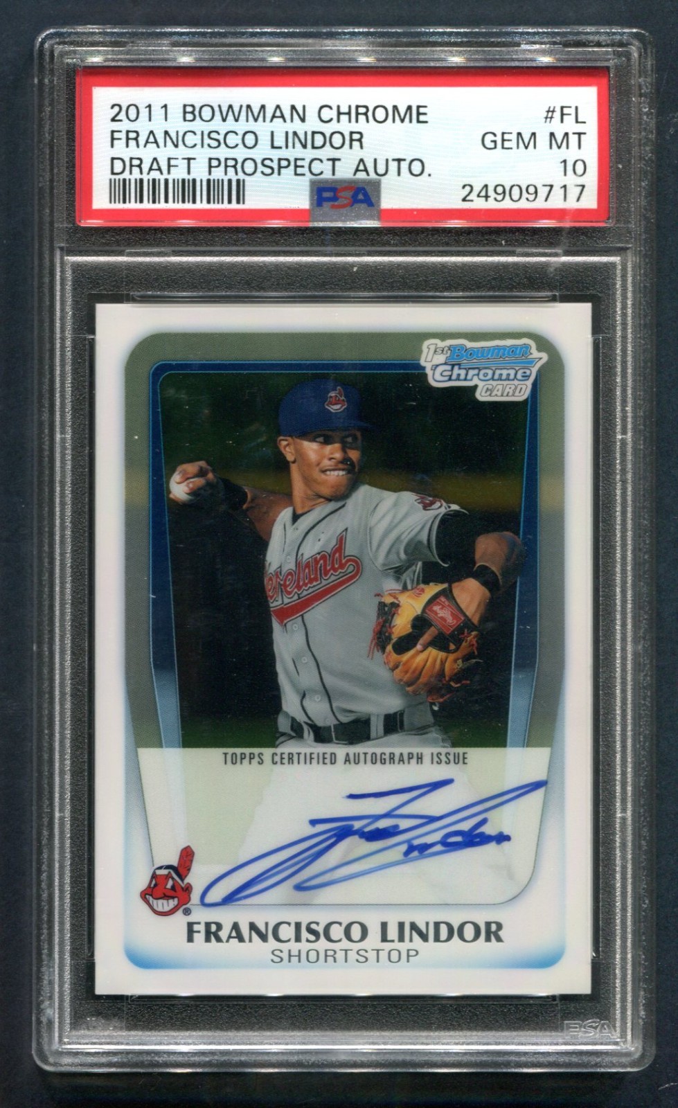 2011 Bowman Chrome Draft Francisco Lindor 1ST AUTO PSA 10 GEM MINT 💎