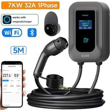 32A 7KW WIFI EV Charger Type 2 Electric Car Charging Station With 5M Cable UK